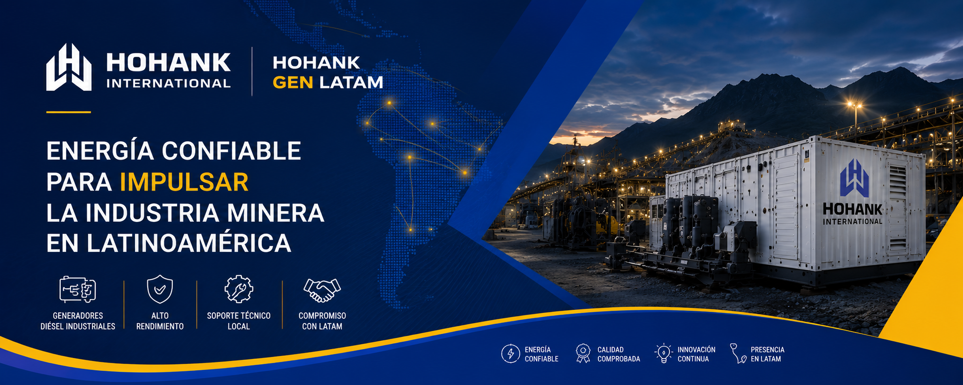 Configure long-term diesel generator sets and power supply systems for Ecuador mines
