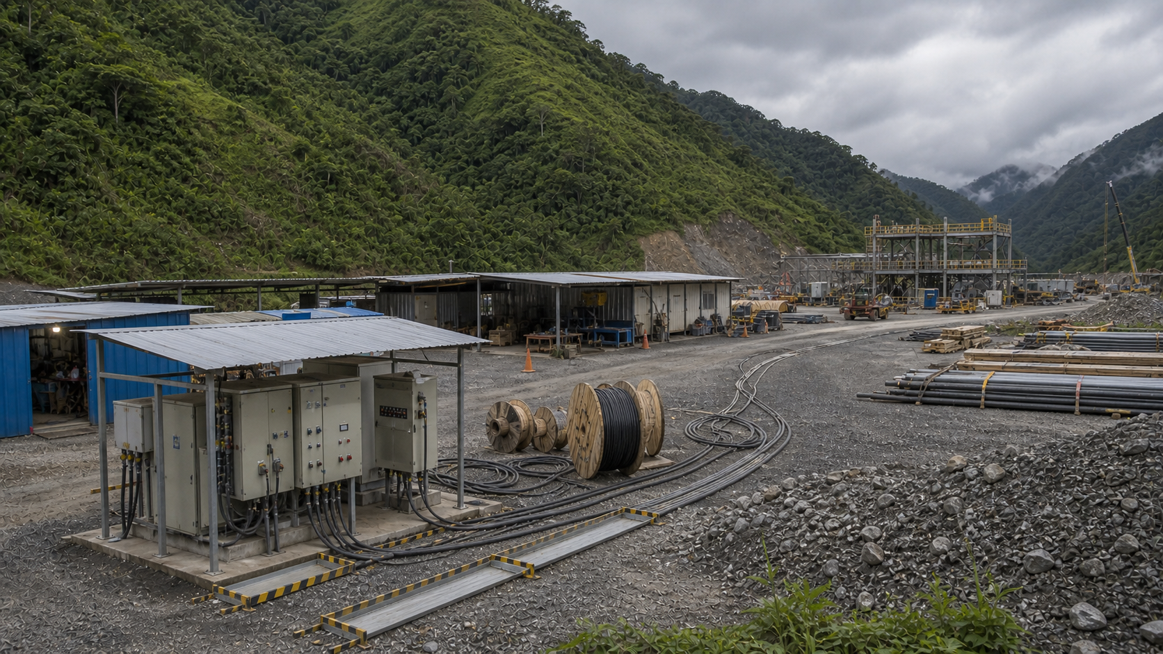 plan eléctrico temporal para escenarios problemáticos en el sitio de construcción de minas