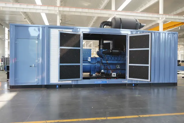 1600kW Yuchai equipped with English blue container unit